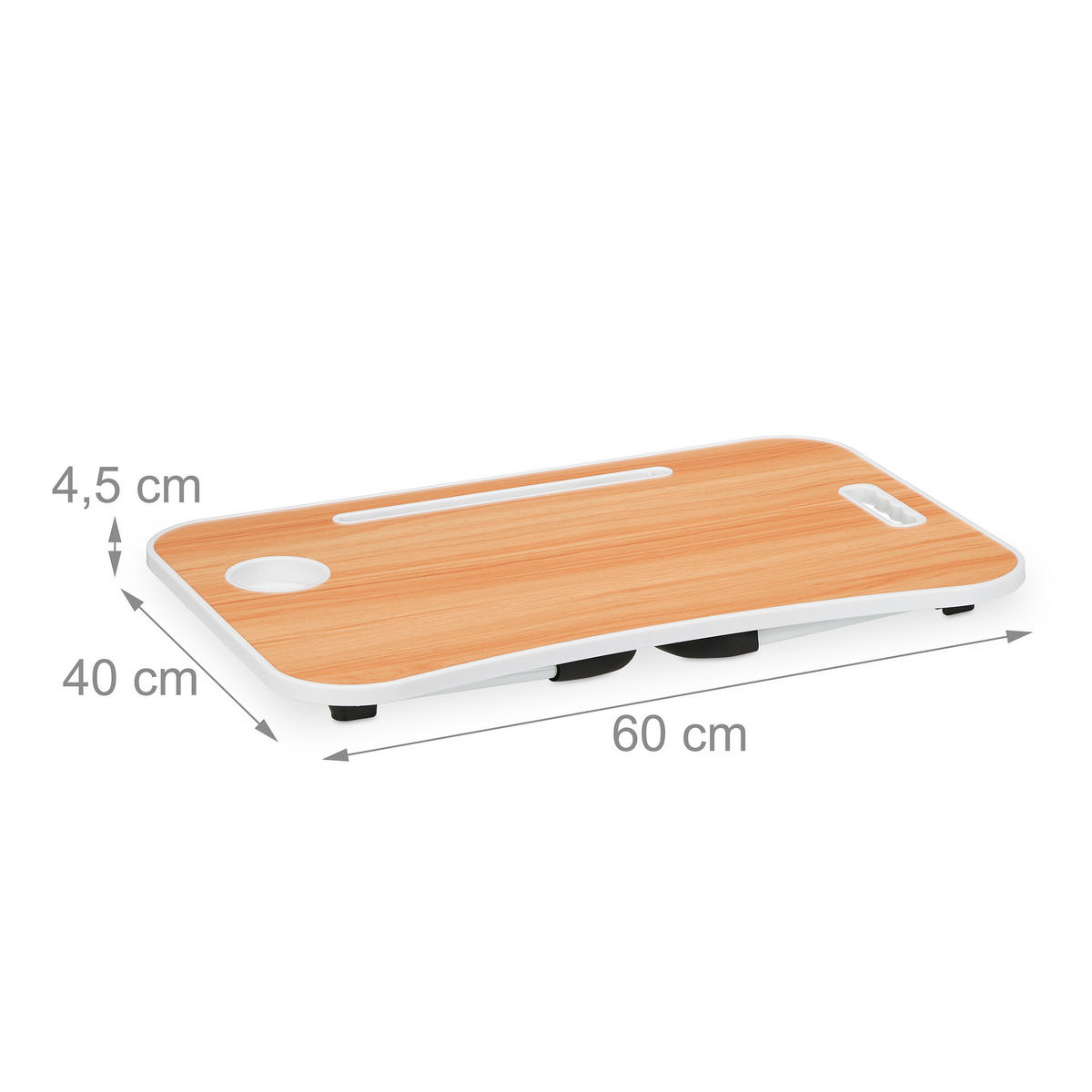 LAPTOPTISCH - Hellbraun, Kunststoff/Metall (40/63/26cm) - Relaxdays