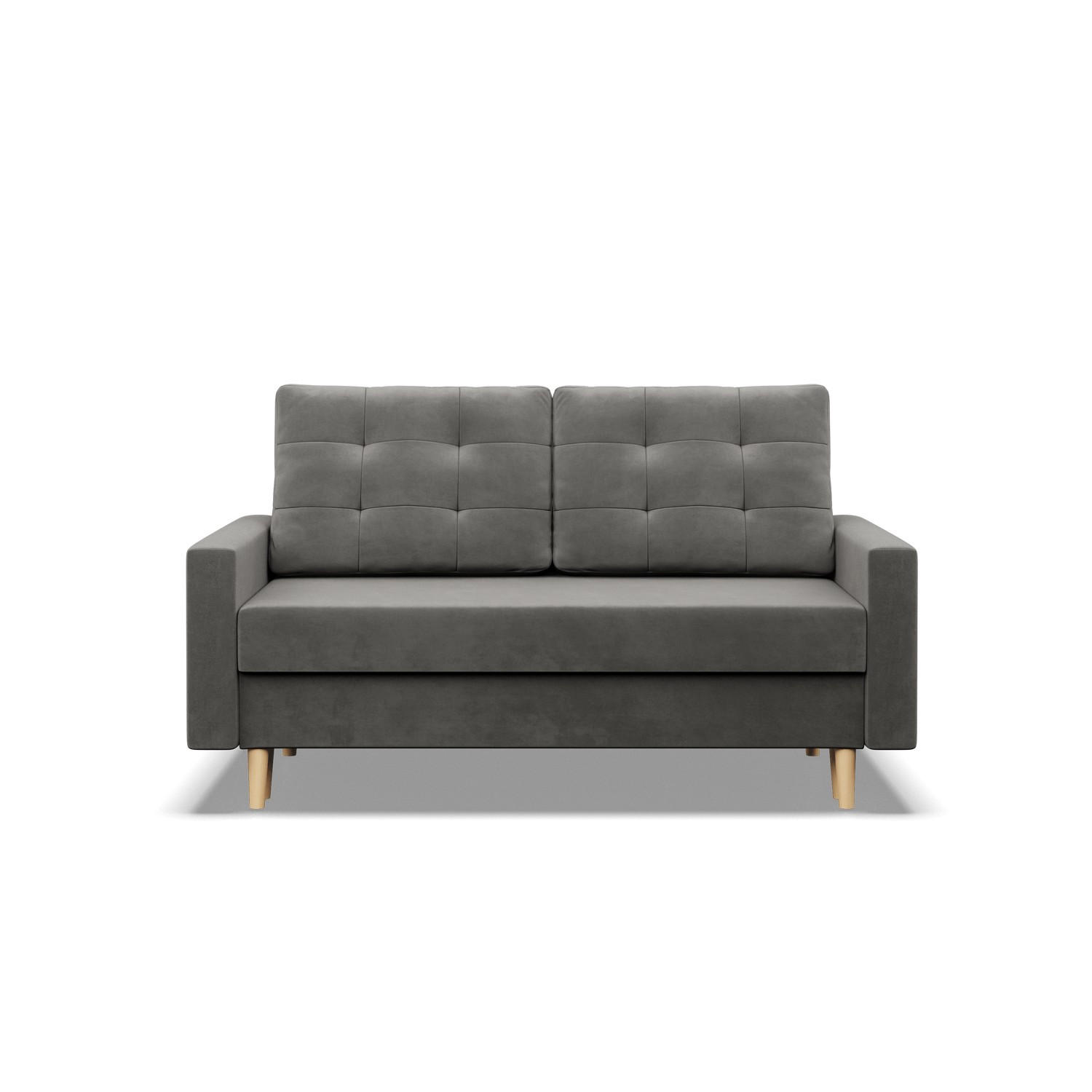 SOFA 2-SITZER MIT SCHLAFFUNKTION BLANK, Hellgrau - Grau, Textil (152/92/92cm)