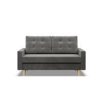 SOFA 2-SITZER MIT SCHLAFFUNKTION BLANK, Hellgrau - Grau, Textil (152/92/92cm)