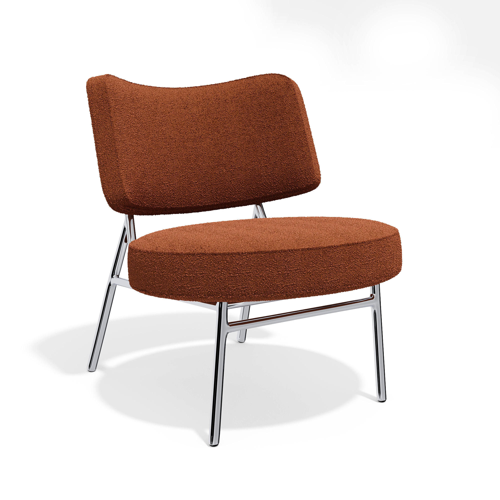SESSEL IGGY Bouclé-Stoff Terrakotta 60cm - Dunkelorange/Terracotta, Textil (60/70/71cm) - Sia Home