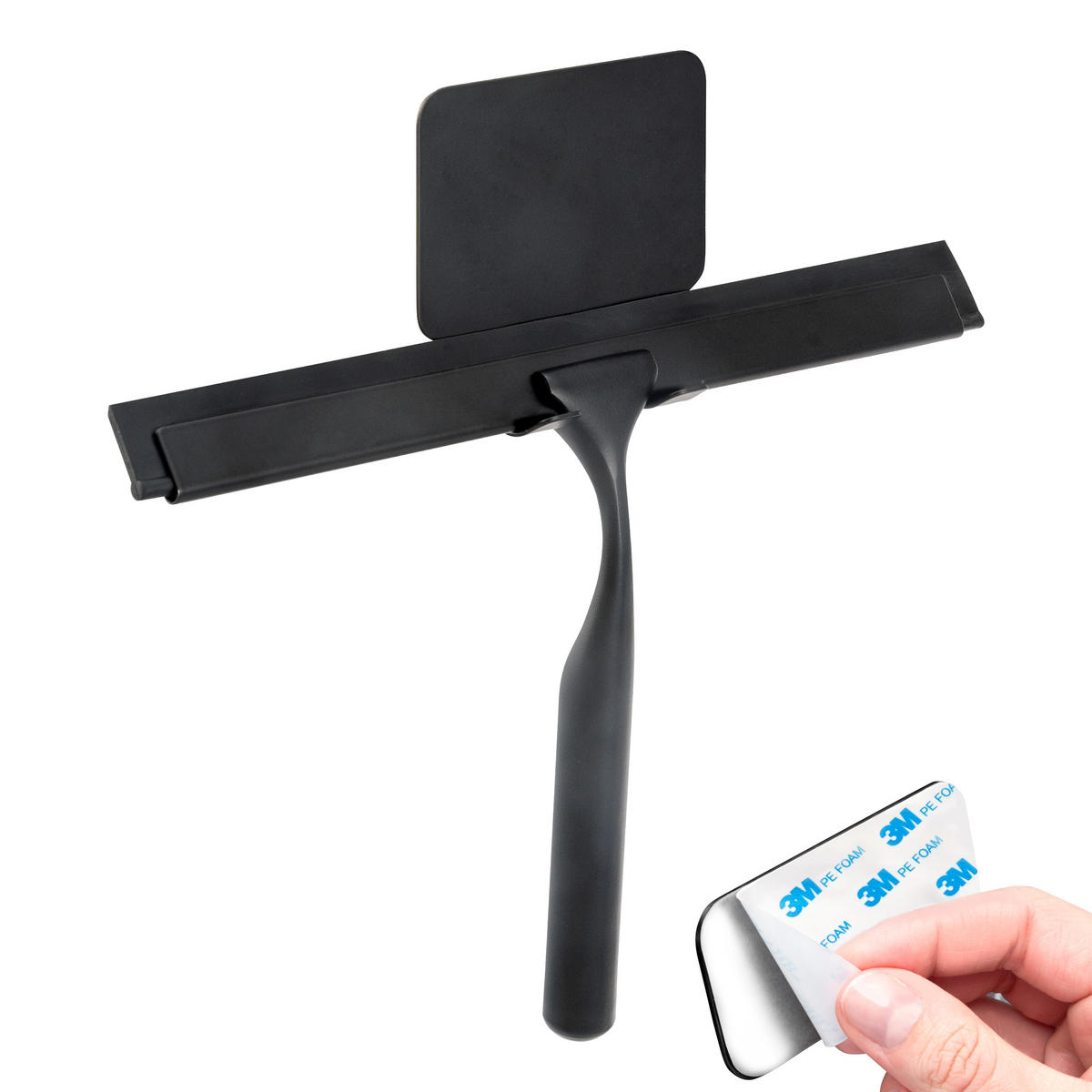 DUSCHABZIEHER PIAZZA BLACK TAPE schwarz - Schwarz, Metall (26.5/17.5/2.5cm) - bremermann