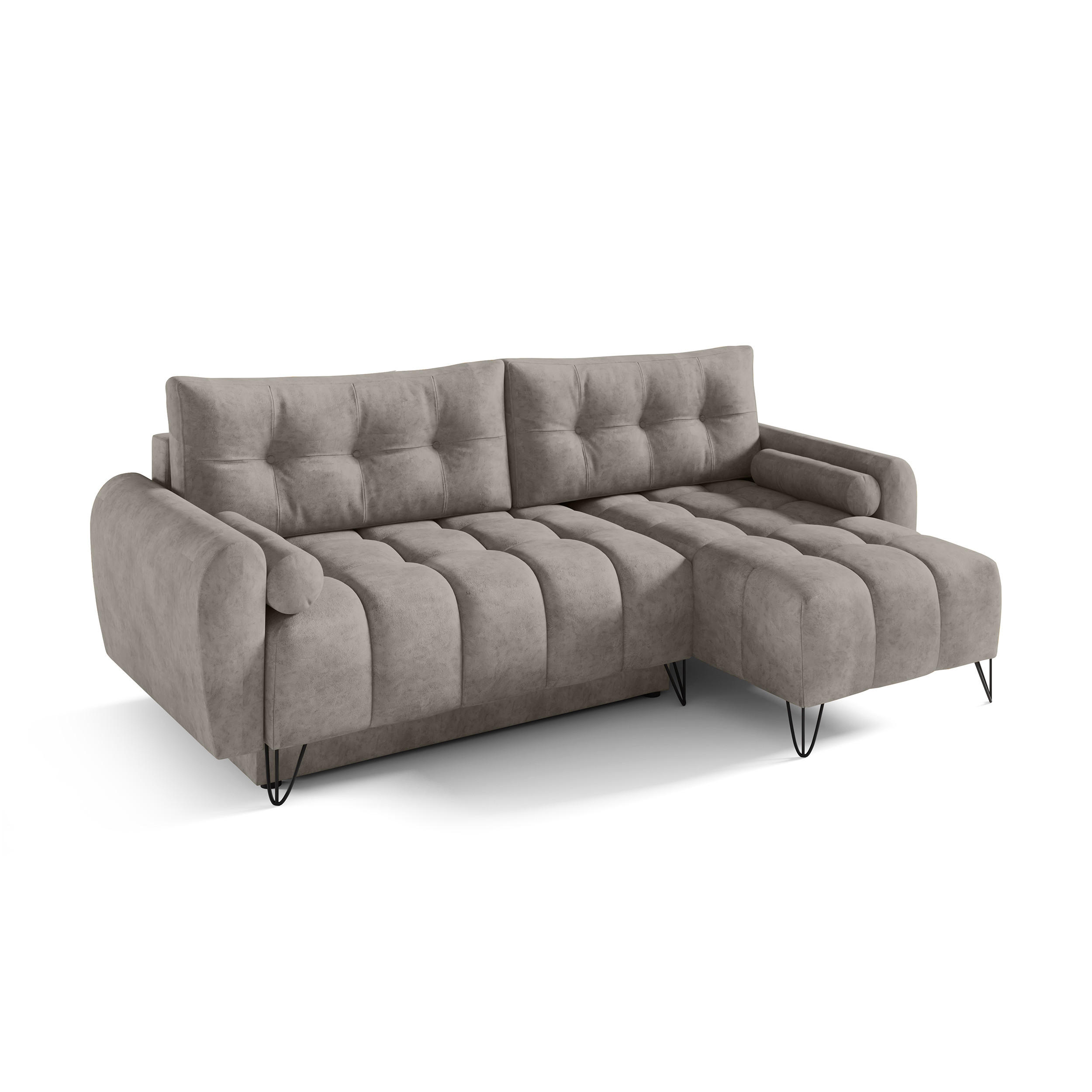 Beautysofa Eckschlafsofa Beige 222x148 cm