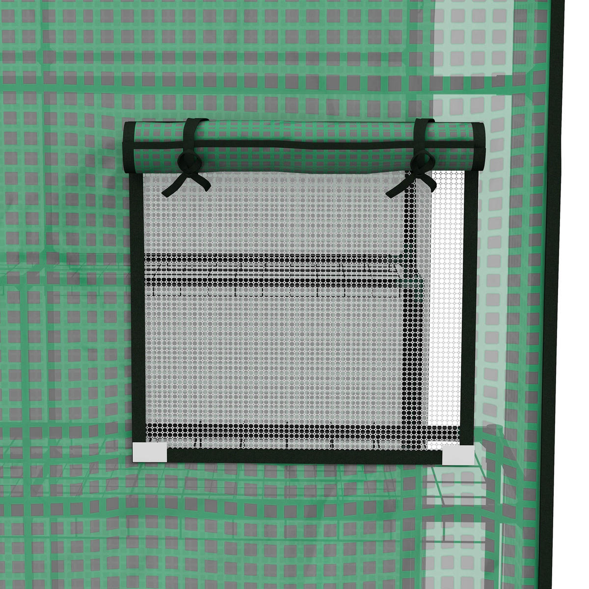 ERSATZFOLIE für Gewächshaus DE-05814 mit aufrollbaren Fenstern & Tür 140/143/190 cm Grün - Grün, Kunststoff (143/190/140cm) - ComfortXL