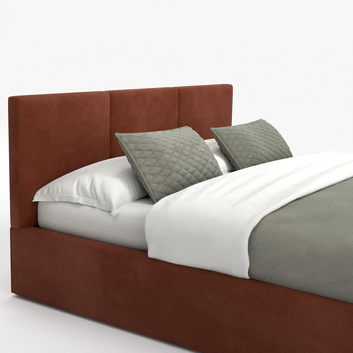 POLSTERBETT mit Stauraum Honigfarbe 120x200cm Kopfteil 88cm - Honig, Holzwerkstoff/Textil (120/200cm) - Muralo