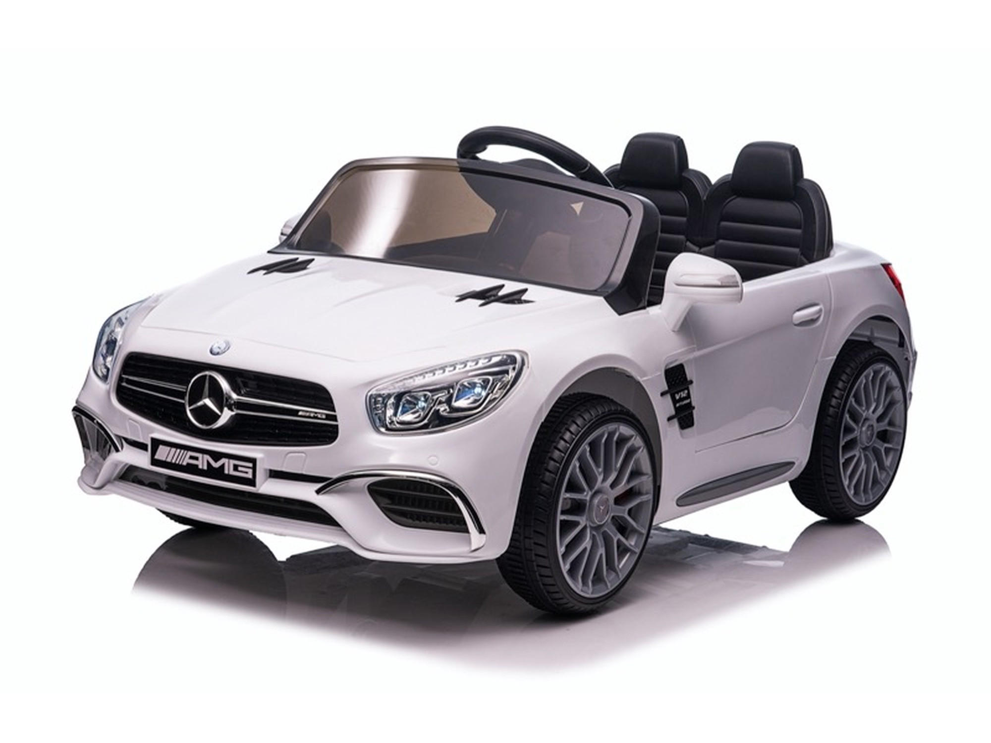 KINDER ELEKTROAUTO Mercedes SL 65 AMG weiß - Weiß, Kunststoff (108/63/46cm) - TPFLiving