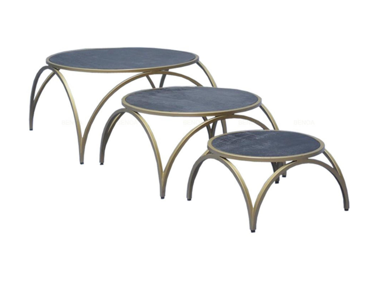 COUCHTISCH Rond Mangoholz Durchmesser 70 cm Brass - Messingfarben, Holz (70/70/38cm)