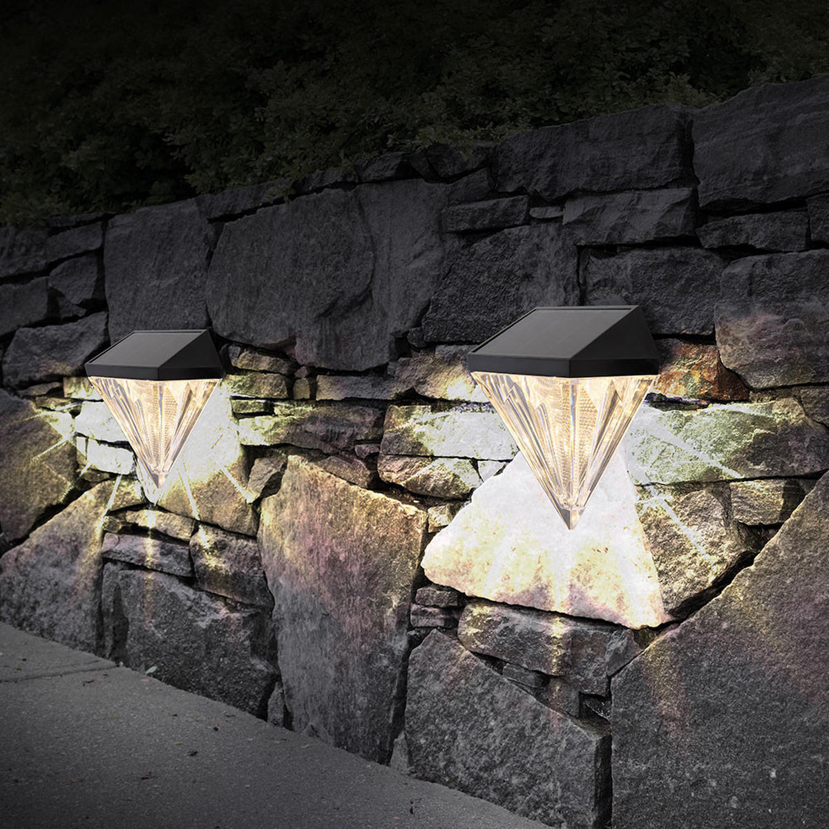 LED AUSSEN-WANDLEUCHTE Klar Diamant-Design - Klar, Kunststoff (5.4/12/9.8cm) - Globo Lighting