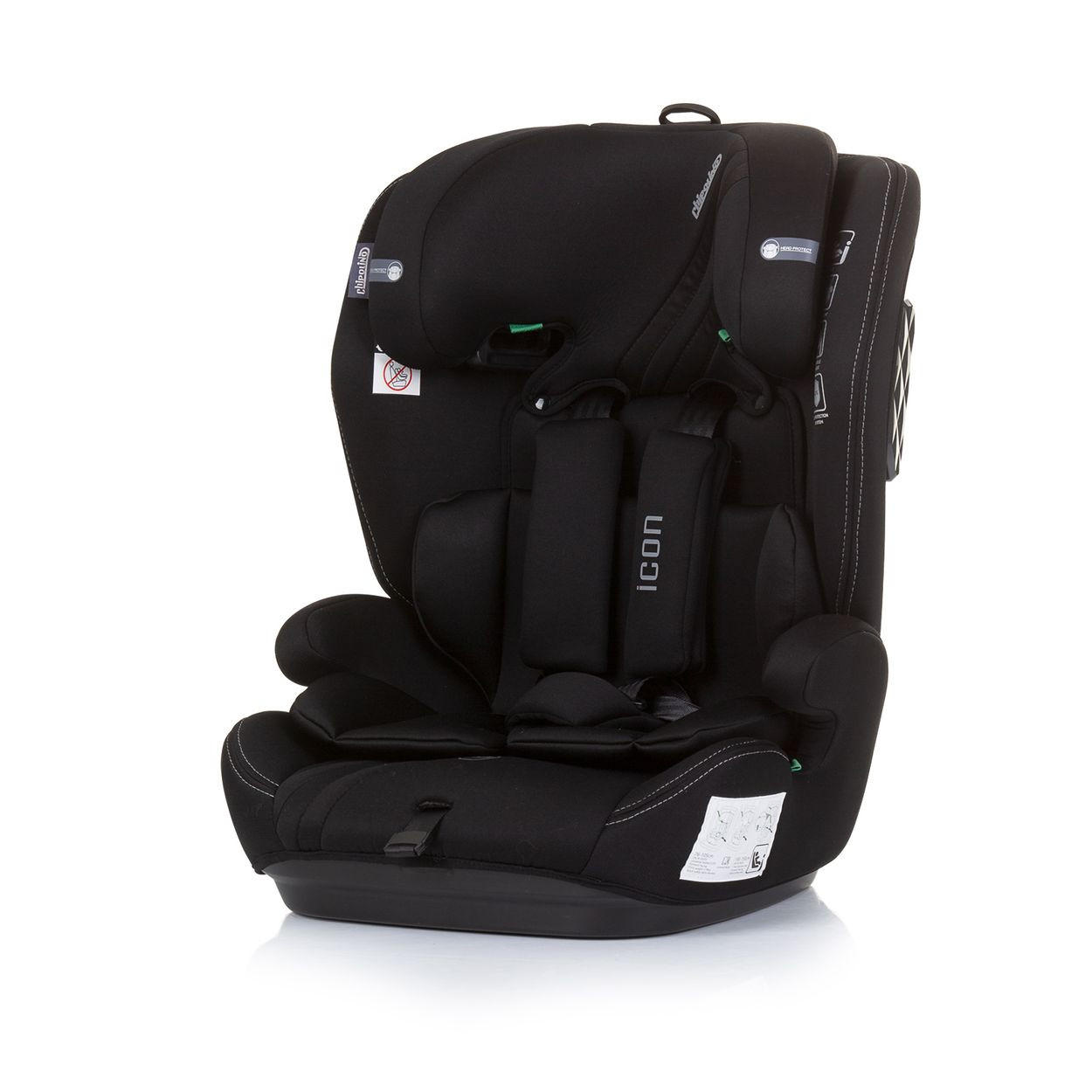 KINDERSITZ Icon i-Size (76-150cm) schwarz Gruppe 1/2/3 Isofix verstellbar - Schwarz, Kunststoff (44/61/45cm) - Chipolino