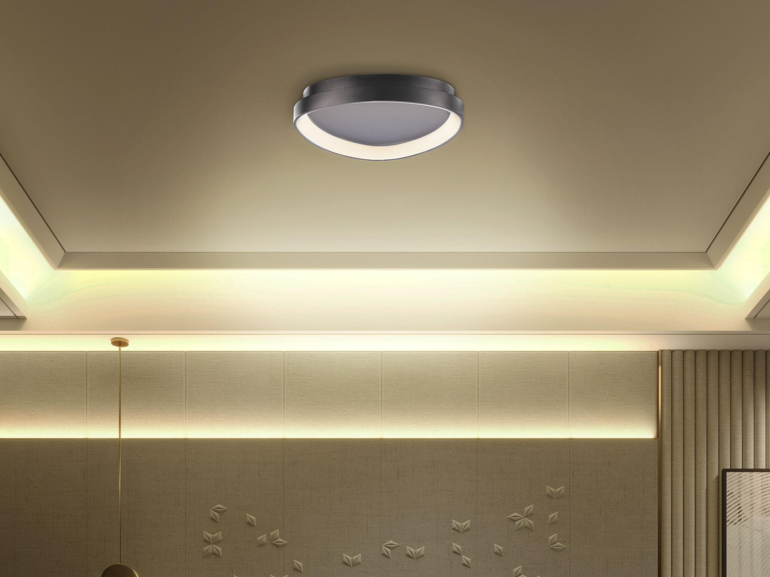 DECKENLEUCHTE Nanding 42/40/13 cm - Schwarz, Metall (42/40/13cm) - Beliani