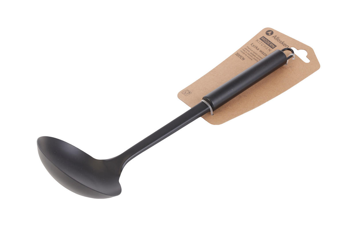 SCHÖPFLÖFFEL Modern Kitchen Schwarz 30/9/30 cm Metall - Schwarz, Metall (30cm) - Mondex