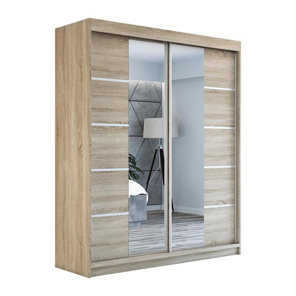 SCHWEBETÜRENSCHRANK 180 CM KRINO Farbe: Sonoma / sonoma / sonoma - Braun, Holzwerkstoff (180/215/59.5cm) - A&J MöbelLand