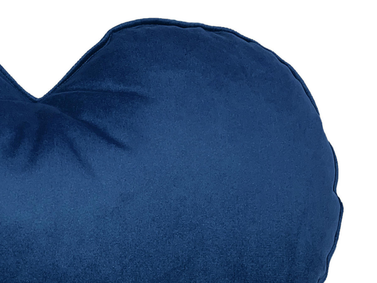 HERZKISSEN Samt&Sonders admiral-blau 35x32 cm - Blau, Textil (34/32cm) - beties Heimtextil