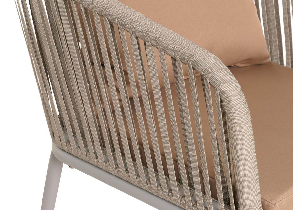 GARTENGARNITUR Grau, Taupe 7-teilig-Set - Taupe/Grau, Metall - MCW