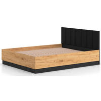 DOPPELBETT Urso Gold Craft Eiche / Schwarz 165 / 208 / 90 cm - Schwarz/Braun, Holz/Holzwerkstoff (160/200cm) - Feldmann-Wohnen