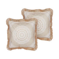 DEKOKISSEN 2er-Set Sandbeige 45/7 cm Geranium - Beige, Textil (45/7cm) - Beliani