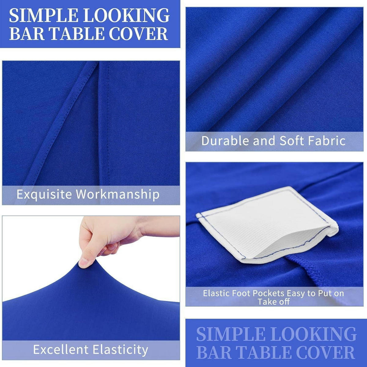 STEHTISCHHUSSE 3er Set Blau 80 cm - Blau, Textil (80/80cm)