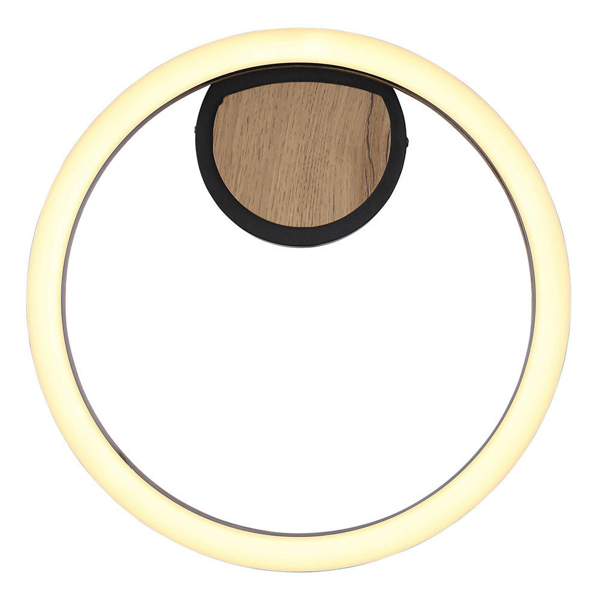 LED DECKENLEUCHTE Metall Schwarz Holzoptik - Schwarz, Metall (30/30/5.8cm) - Globo Lighting