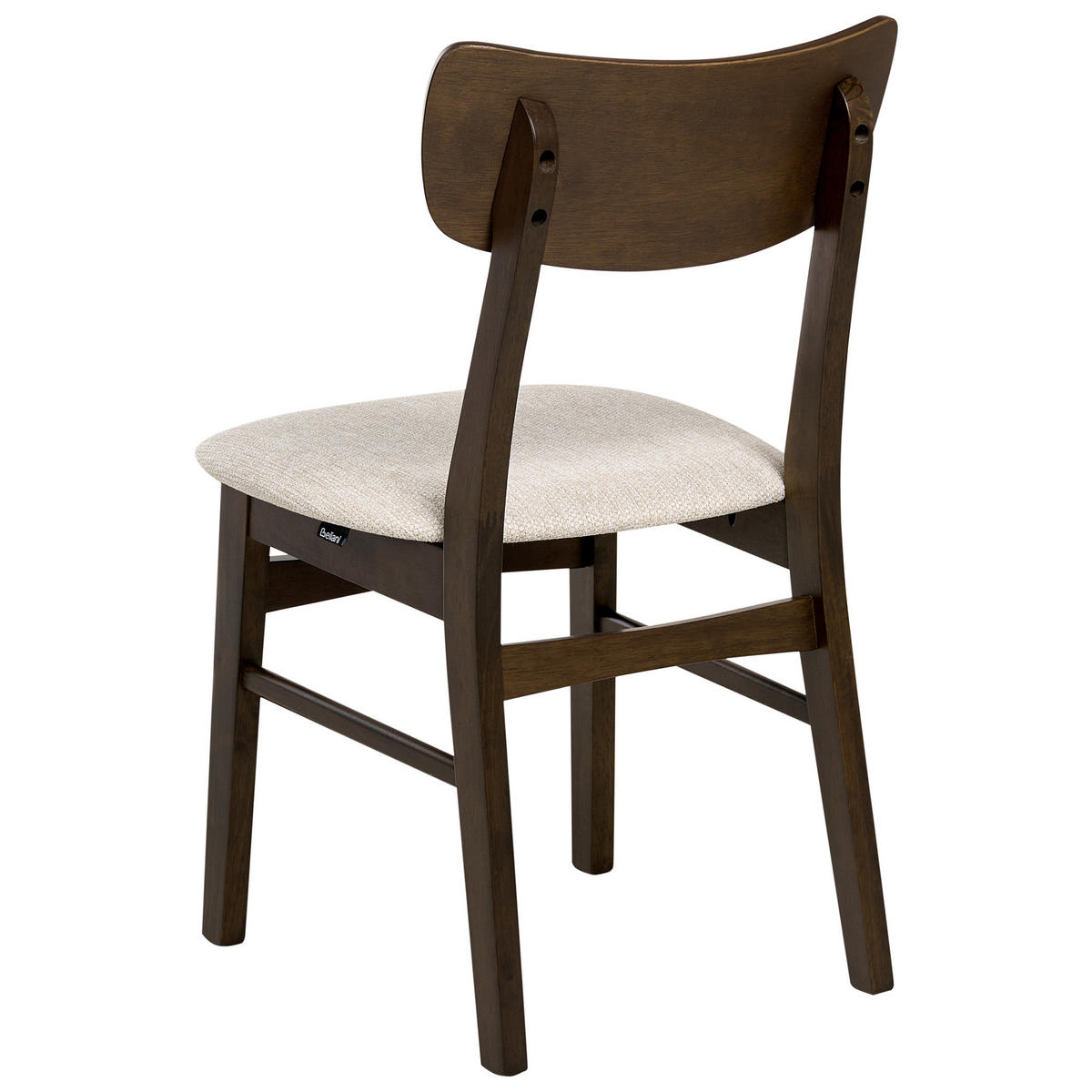 ESSZIMMERSTUHL 2er-Set Holz Dunkelbraun/Beige Anoka - Beige, Holz (45/80/50cm) - Beliani