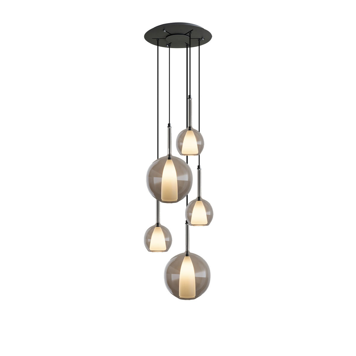GALERIELEUCHTE Belluna 5-flammig Klar Ø 14/24cm - Klar, Glas (24/24/45cm) - s.luce