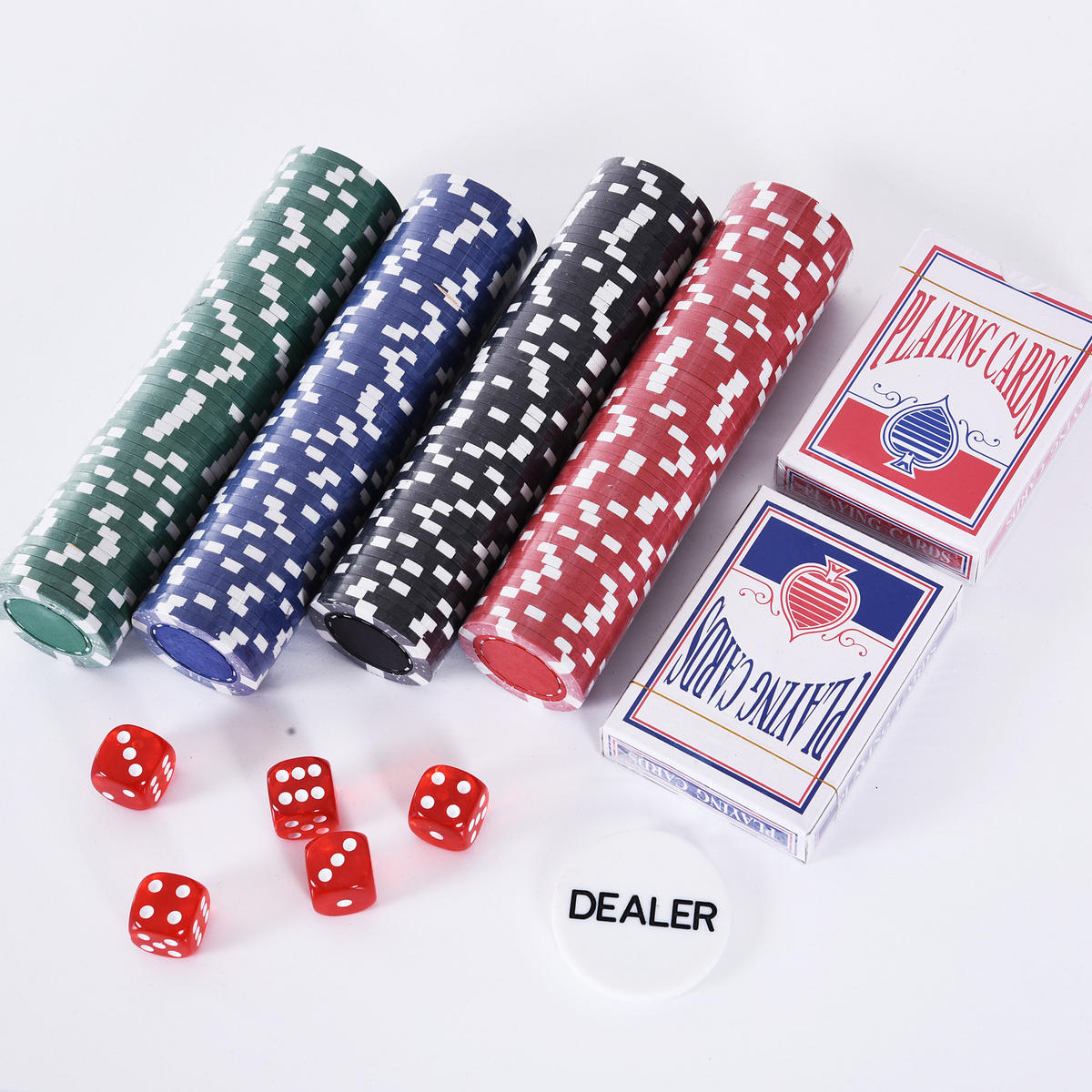 POKERKASETTE DE-18656 200 Jetons, 2 Kartendecks Aluminium - Silberfarben, Metall (205/295cm) - ComfortXL