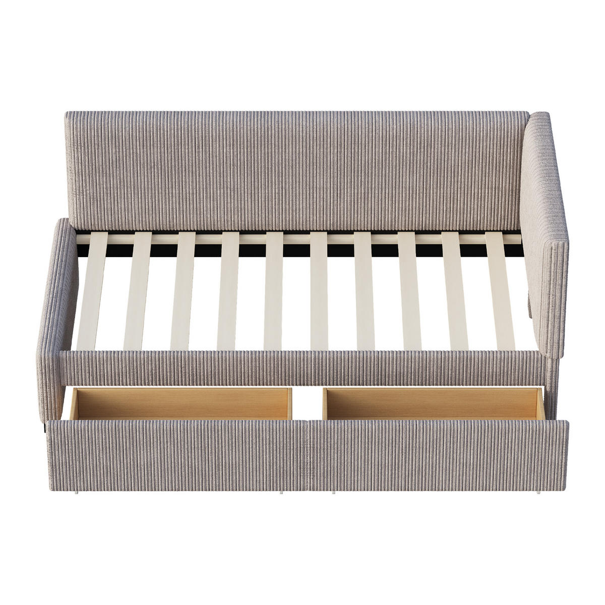 KINDERBETT 90/200 cm DE-01911, in Grau, mit Sofafunktion und 2 Schubladen - Grau, Holzwerkstoff (90/200cm) - ComfortXL