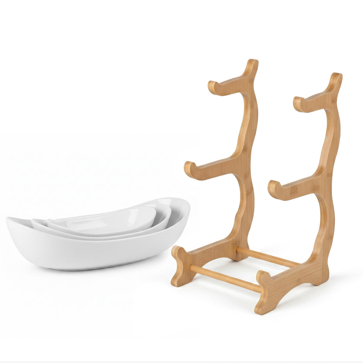 OBSTETAGERE - Multicolor, Holz/Kunststoff (25/34cm) - Relaxdays