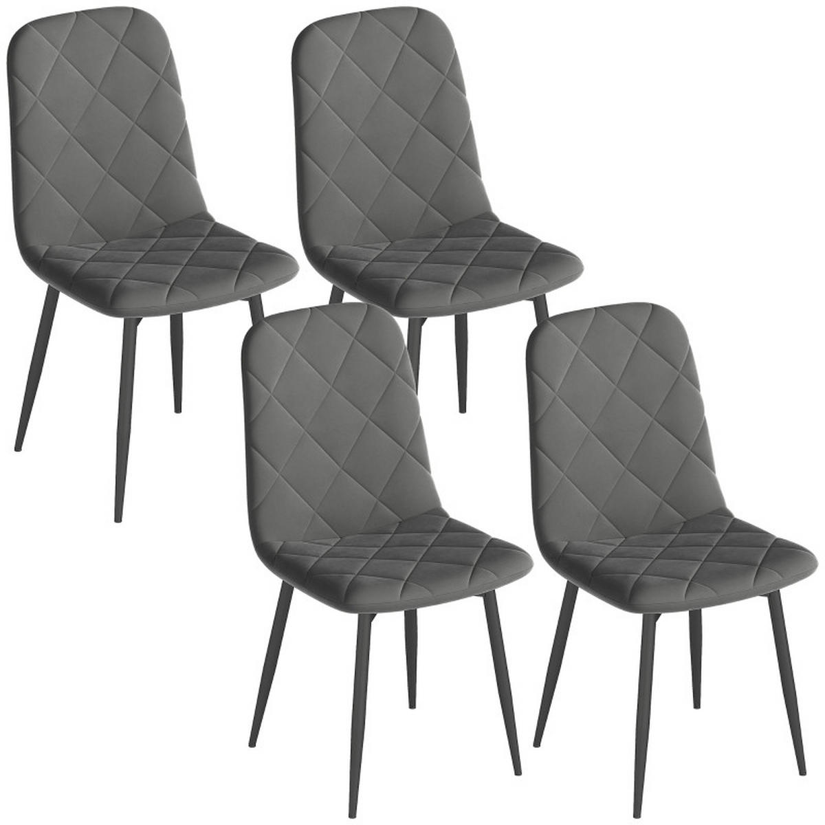 STUHL-SET DE-36032 4 Stück mit Metallbeinen Grau - Grau, Metall (54/87/45cm) - ComfortXL