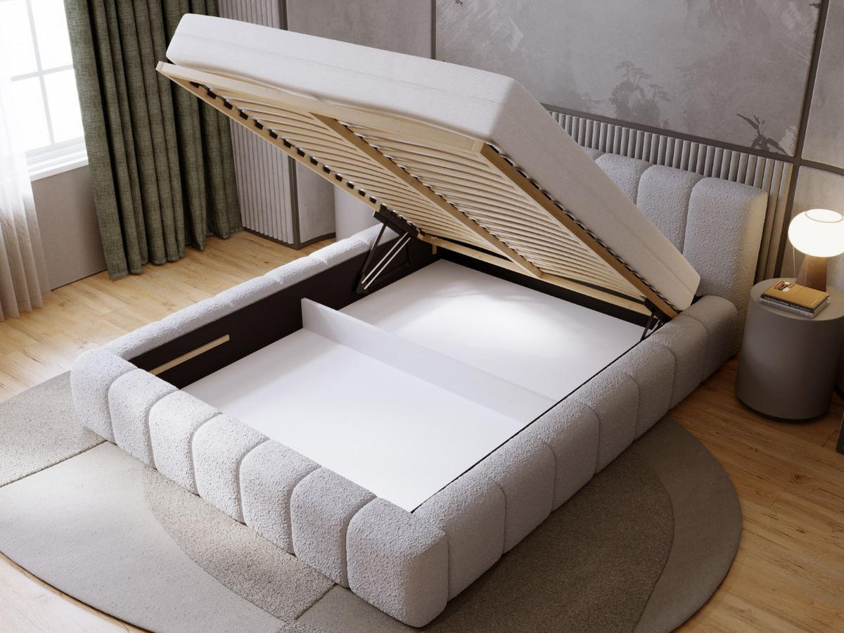 POLSTERBETT Orio 180x200 Grau - Grau, Textil (180/200cm) - Graingold