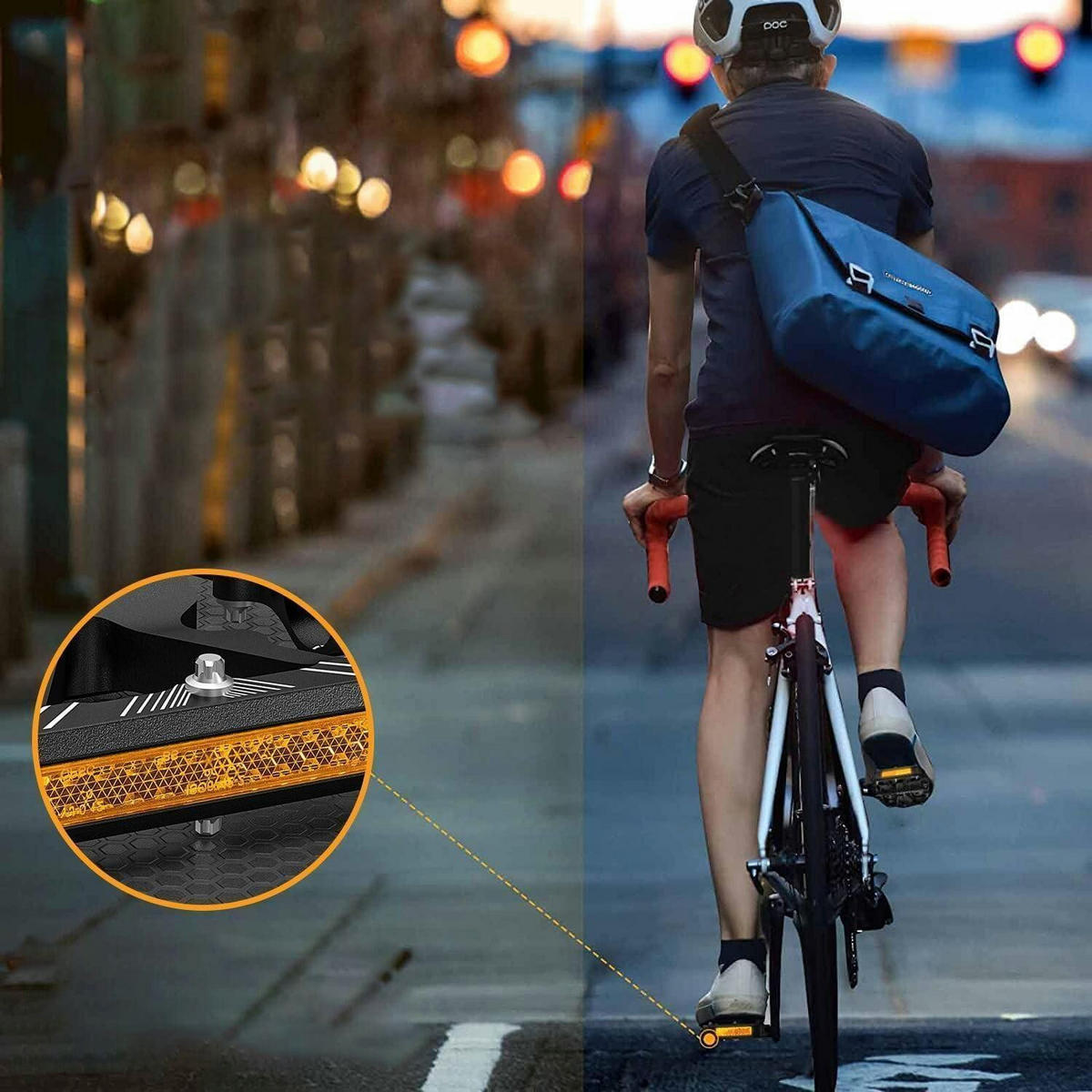 FAHRRADPEDALE Aluminium mit Reflektoren Schwarz - Schwarz, Metall (10.1/1.5/11.8cm)
