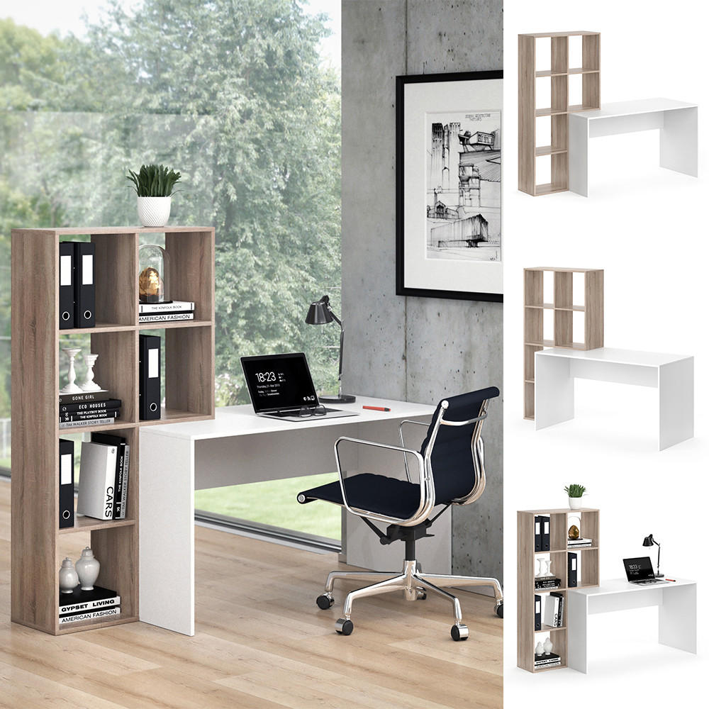 SCHREIBTISCH Mara Weiß/Sonoma 166.8 x 59 cm - Weiß/Sonoma Eiche, Holzwerkstoff (59/166.8/143cm) - Vicco