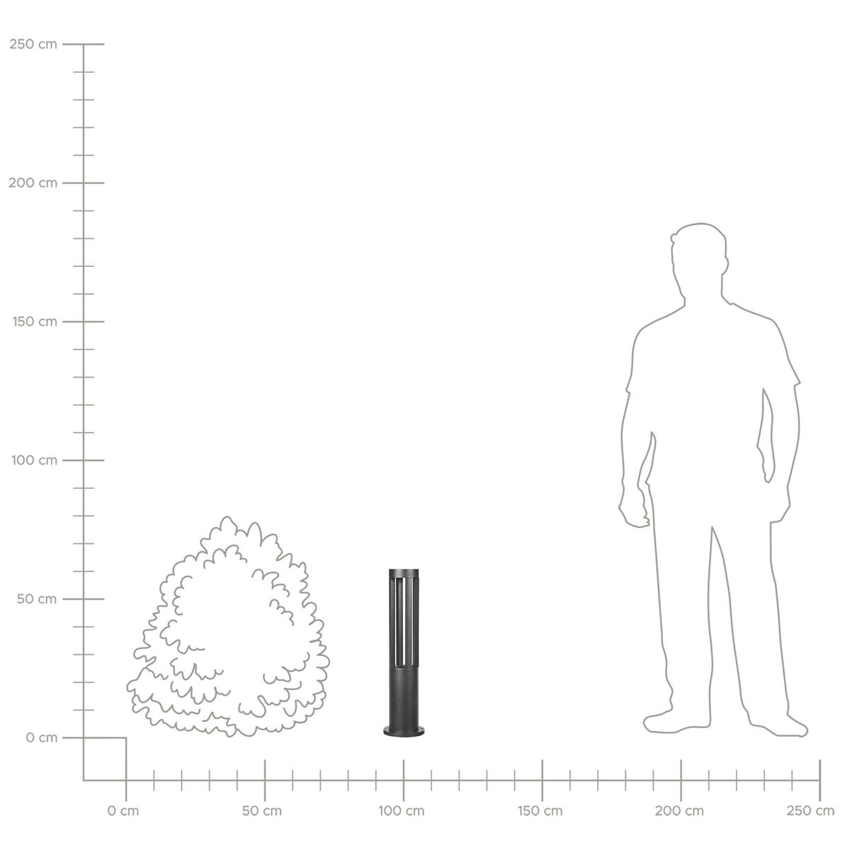 LED-POLLERLEUCHTE Schwarz Payette - Schwarz, Metall (15/15/60cm) - Beliani