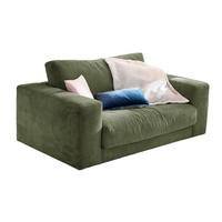 LOVESEAT MADELINE Grün Cord - Schwarz/Grün, Kunststoff/Textil (170/86/127cm) - KAWOLA
