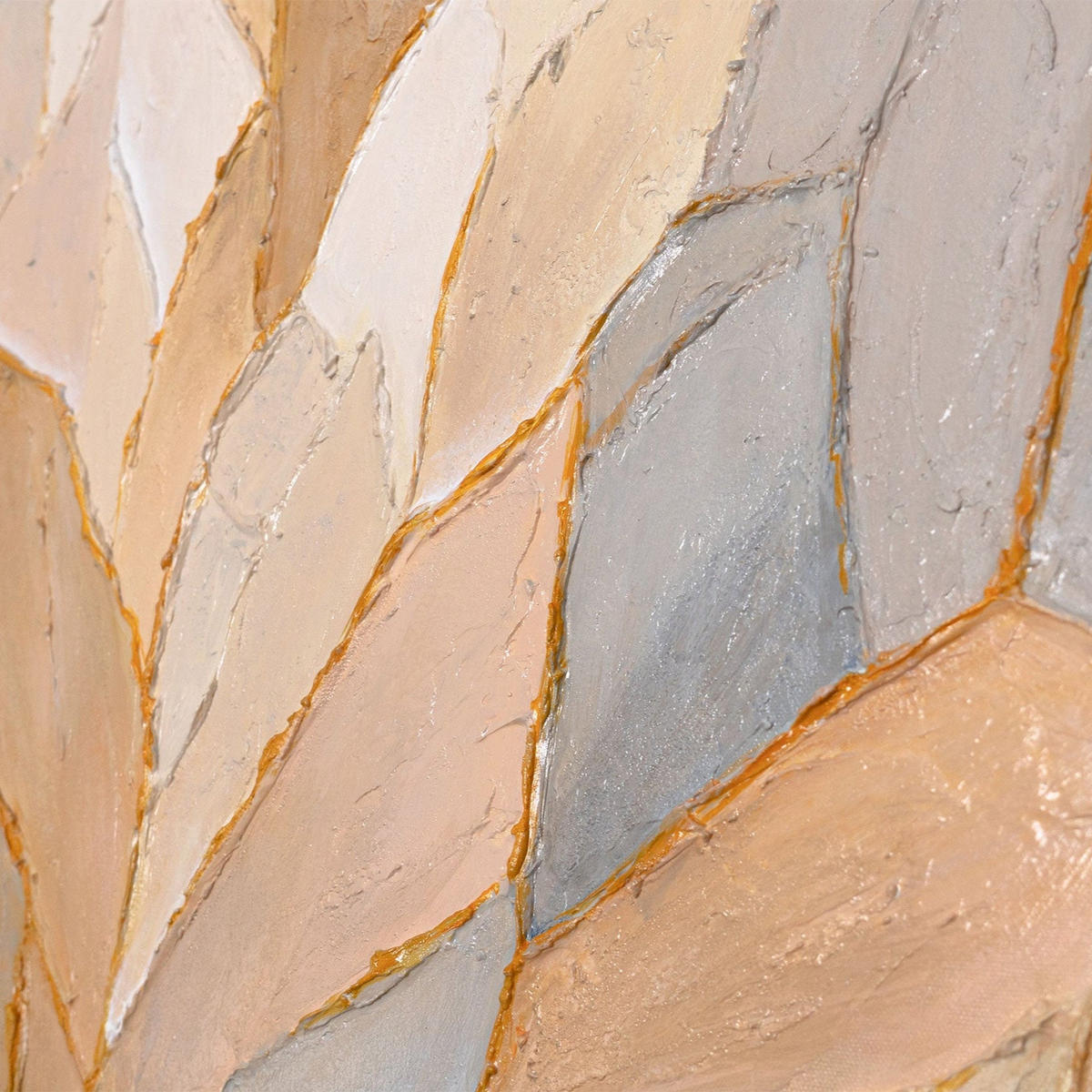 GEMÄLDE Facetten der Blütenblätter Schattenfugenrahmen Eichefarben 140x100 cm - Eichefarben, Holz (140/100cm) - YS-art gallery