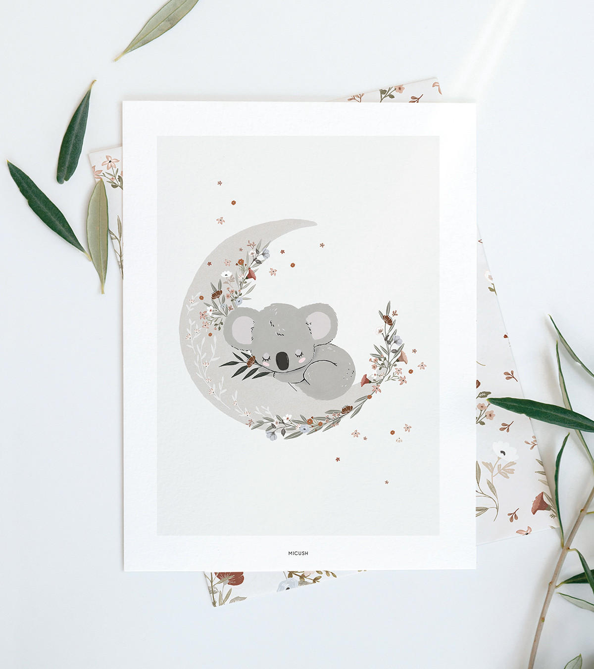 POSTER Süßer Koala, 30x40 cm - Grau, Papier (30/1/40cm) - Lilipinso