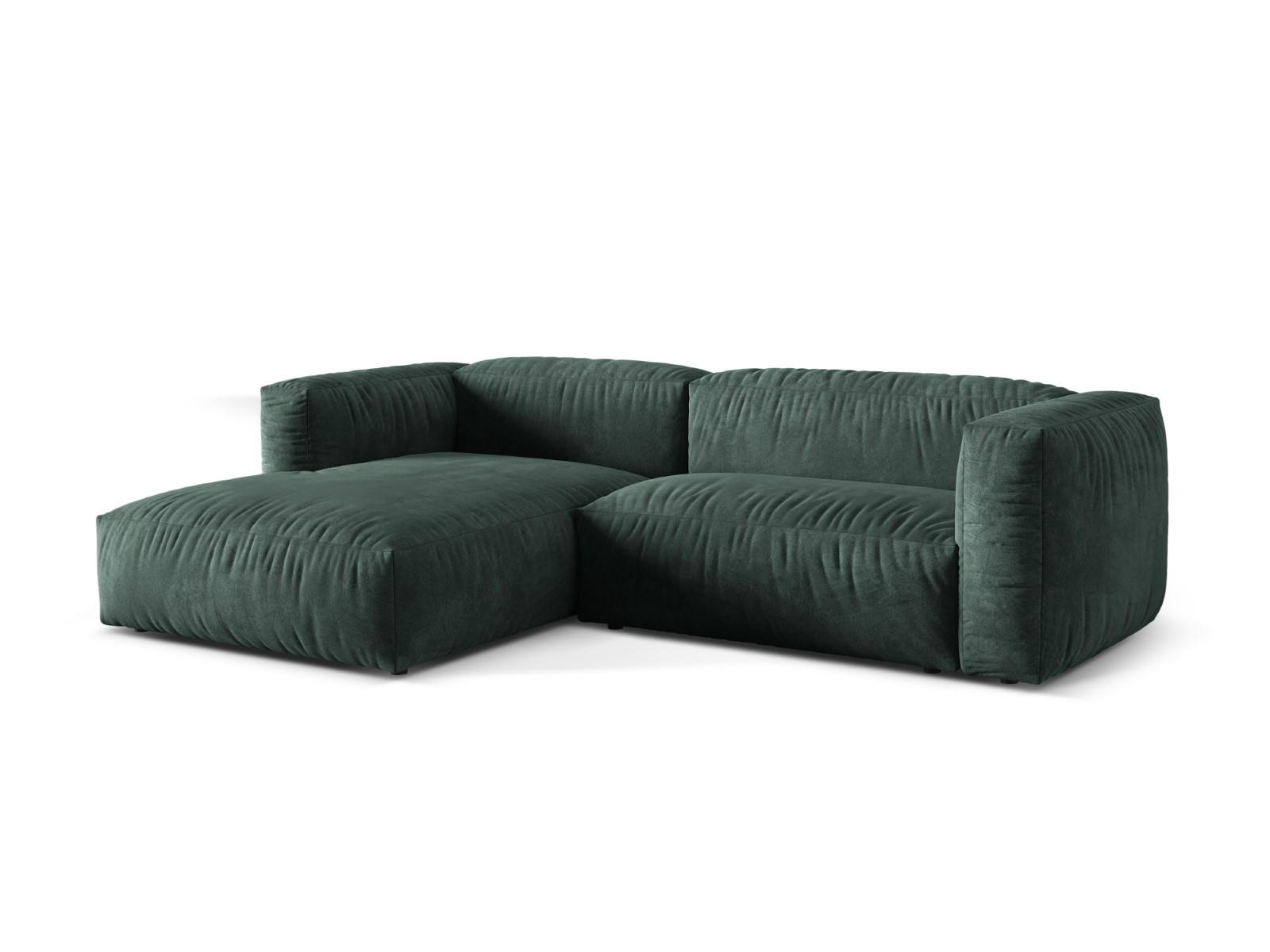 ECKSOFA modular links Martina aus Samt petrol 2 Sitzplätze - Salbeigrün, Textil (176/283cm) - Micadoni