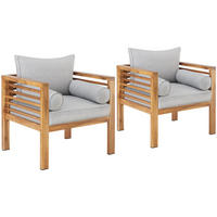 GARTEN-LOUNGESESSEL Boka, 72 x 63 x 64,5 cm, braun - Braun, Holz (72/78/63cm) - tectake