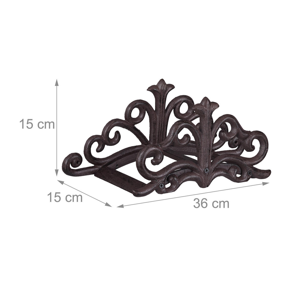 SCHLAUCHHALTER - Braun, Metall (36/15/15cm) - Relaxdays