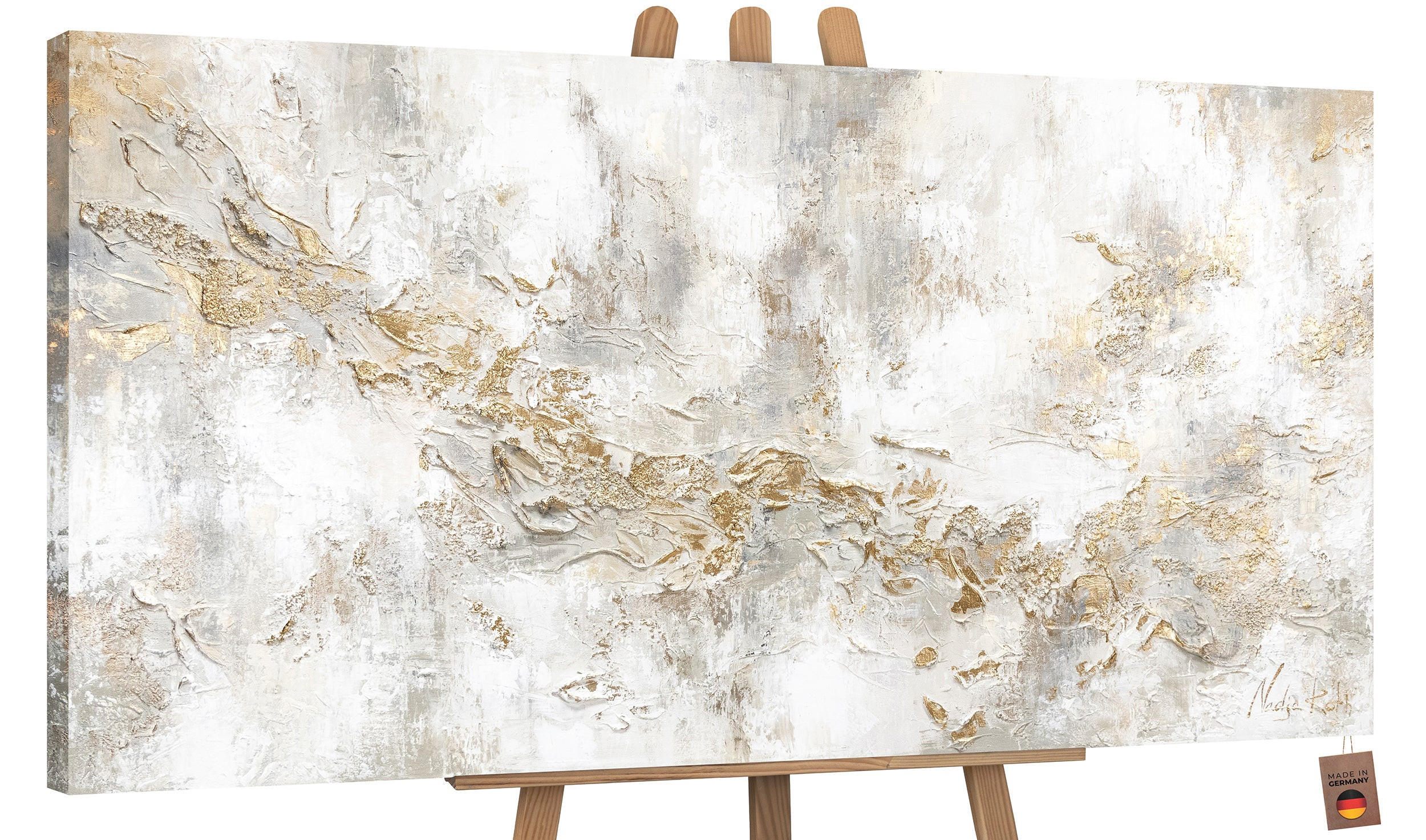 GEMÄLDE Geschichte auf Keilrahmen 100x50 cm - Goldfarben, Holz (100/50cm) - YS-art gallery