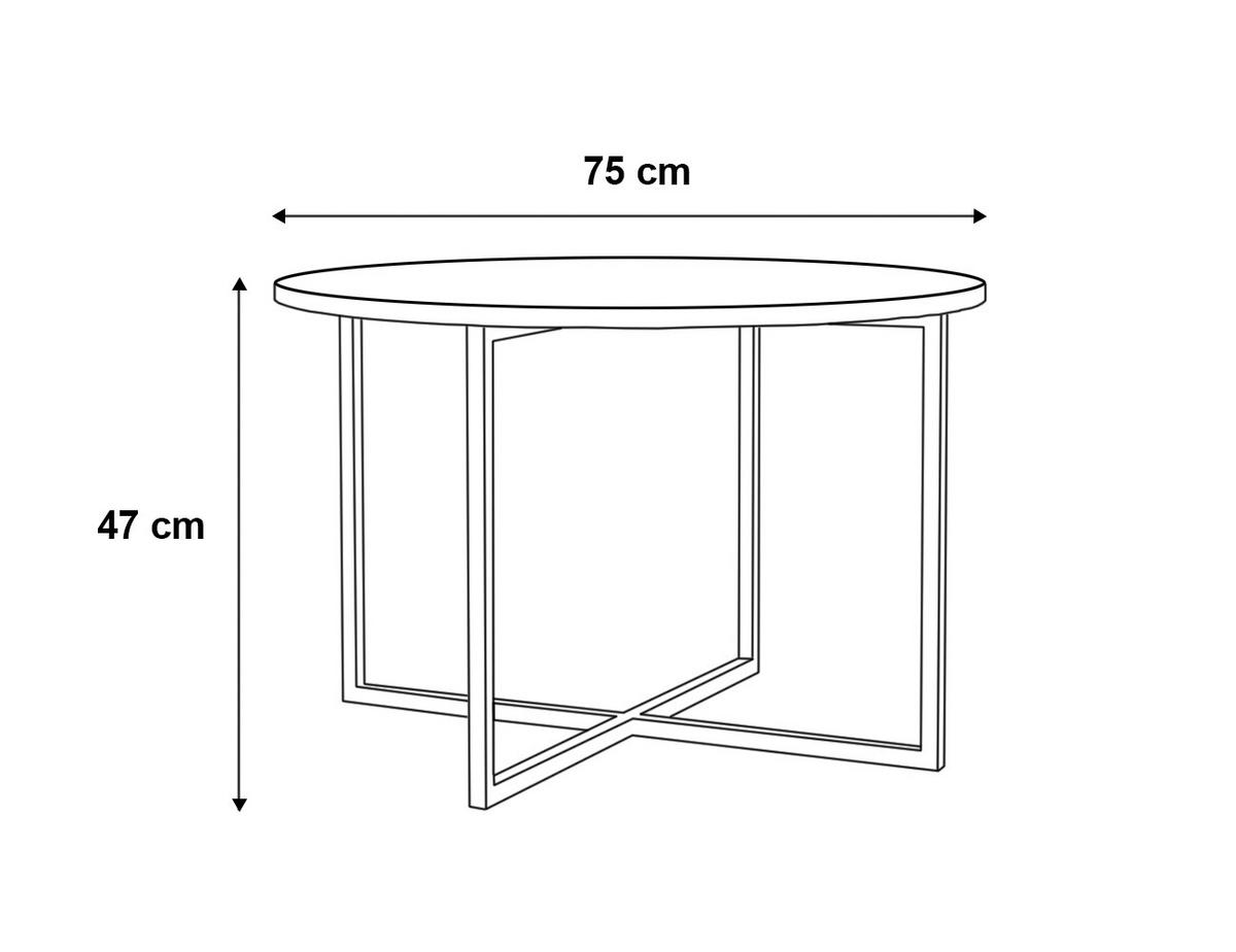 COUCHTISCH Tollnes Gold Craft Eiche / Schwarz 75 / 75 / 47cm - Eiche Bianco/Schwarz, Holz/Holzwerkstoff (75/75/47cm) - Feldmann-Wohnen