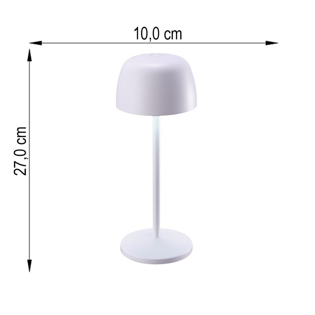 LED TISCHLEUCHTE Aluminium Weiß - Weiß, Metall (10/10/27cm)