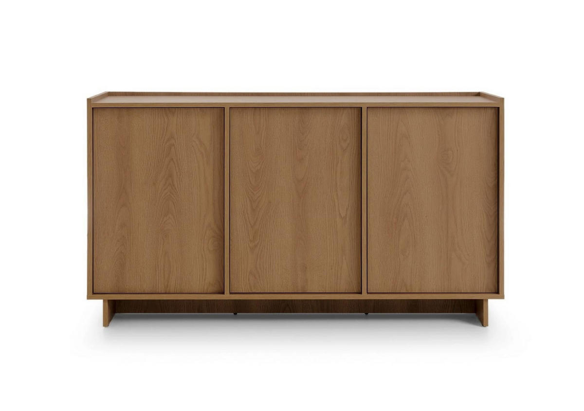 KOMMODE Suna 147 cm breit Japandi Design Sideboard Eiche Caramel grifflos - Braun, Holzwerkstoff (147/81/39cm) - Bettso