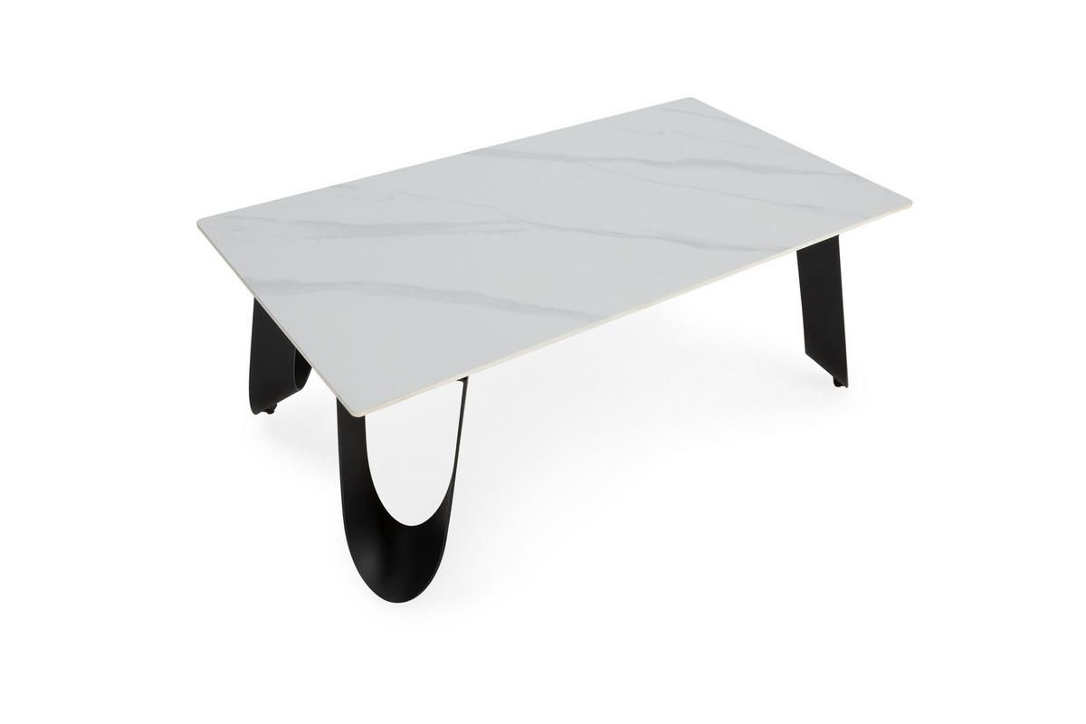 ESSTISCH Aila Weiß 120/65/44.5 cm - Weiß, Stein (120/65/44.5cm)