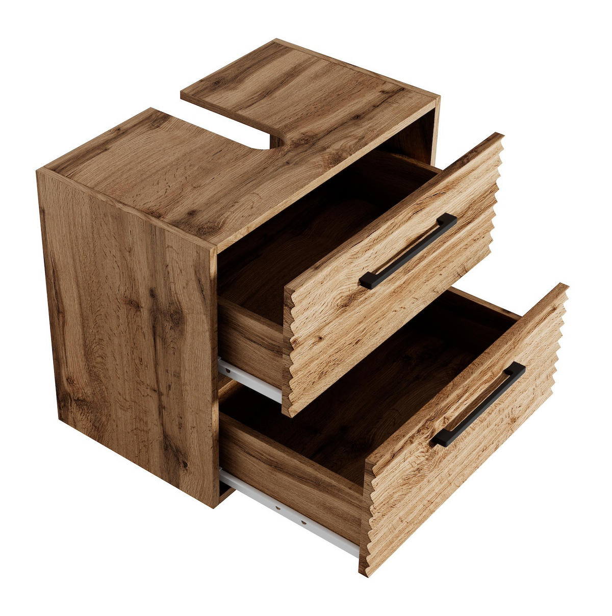 WASCHBECKENUNTERSCHRANK Etna 2 Schubladen Eiche - 60 x 35 x 50 cm - Eichefarben, Holz (60/50/35cm) - Badplaats