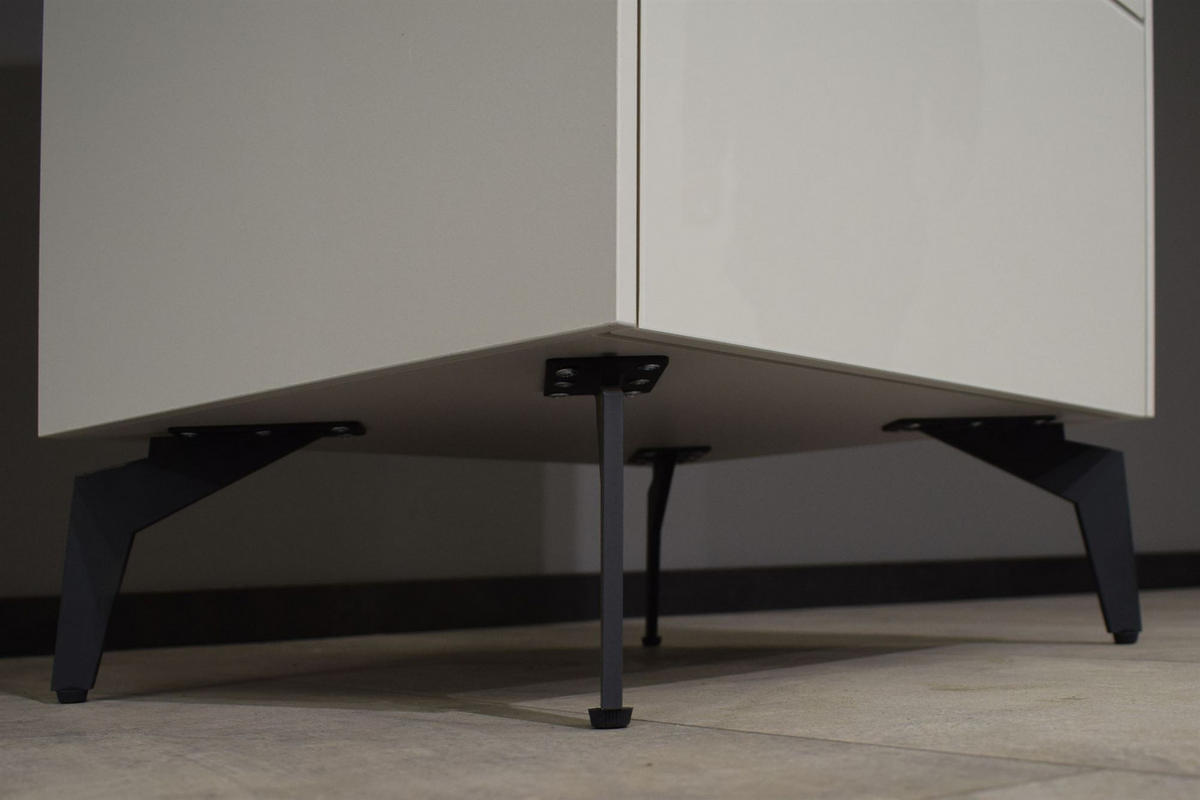 KOMMODE Elfi 52x42x78 Hochglanz Anthrazit/Glas Anthrazit - Anthrazit, Holzwerkstoff (52/78/42cm) - 58aufmkessel