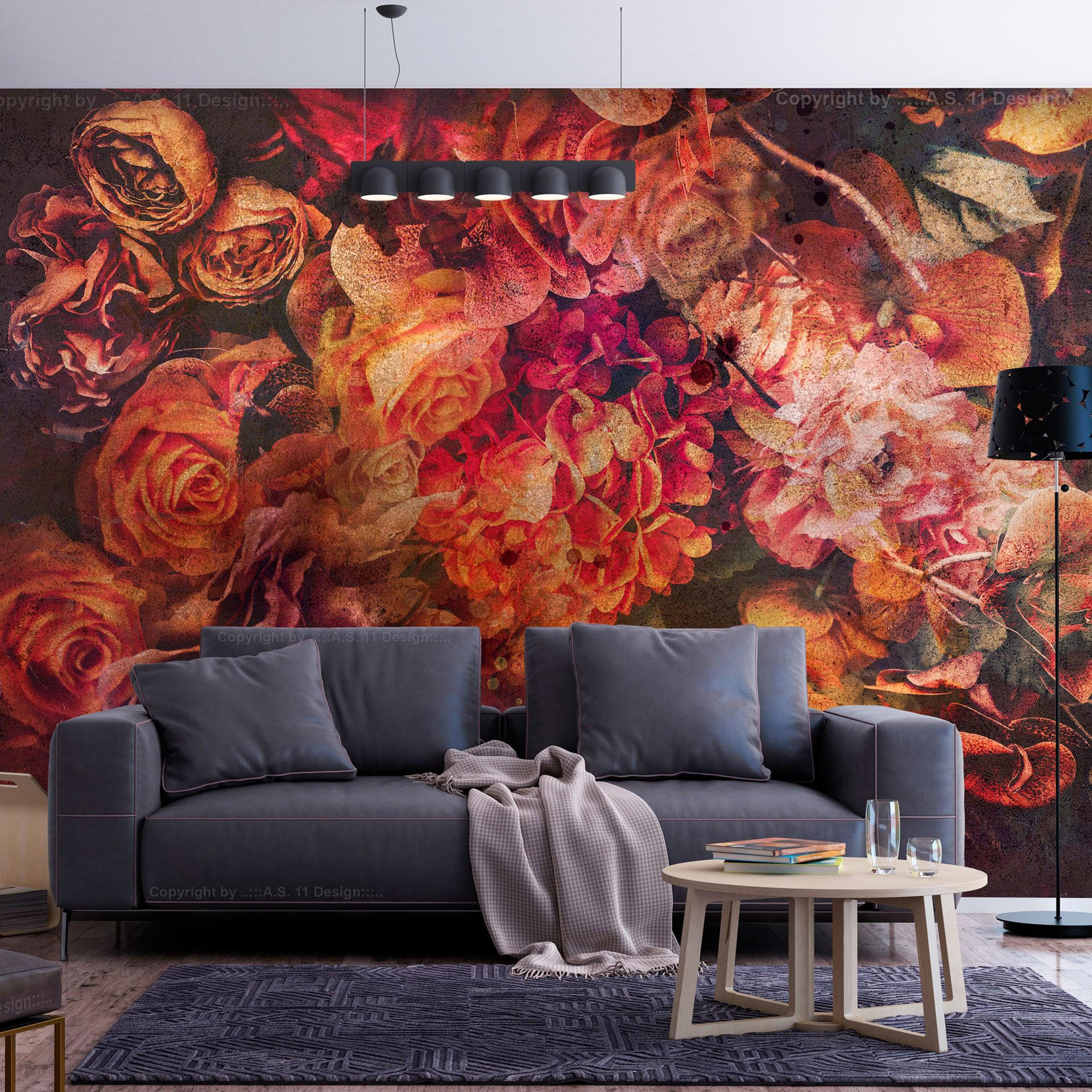 VLIESTAPETE Orange 300/210 cm - Rot/Orange, Textil (300/1cm) - KUNSTLOFT
