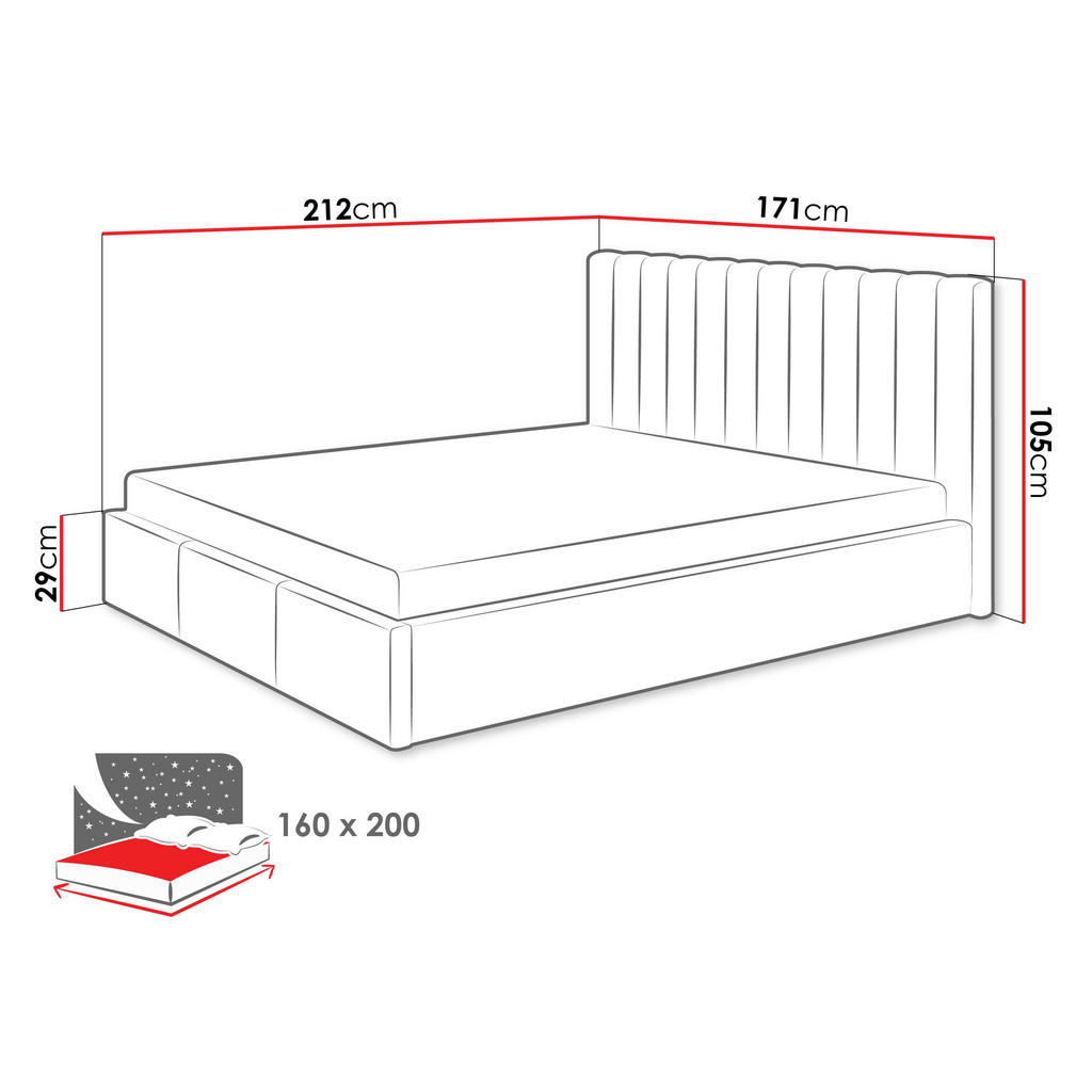 Thumbnail - Mirjan24 Polsterbett, Grün, Textil, Rechteckig, 160x200 cm, Schlafzimmer, Betten, Polsterbetten