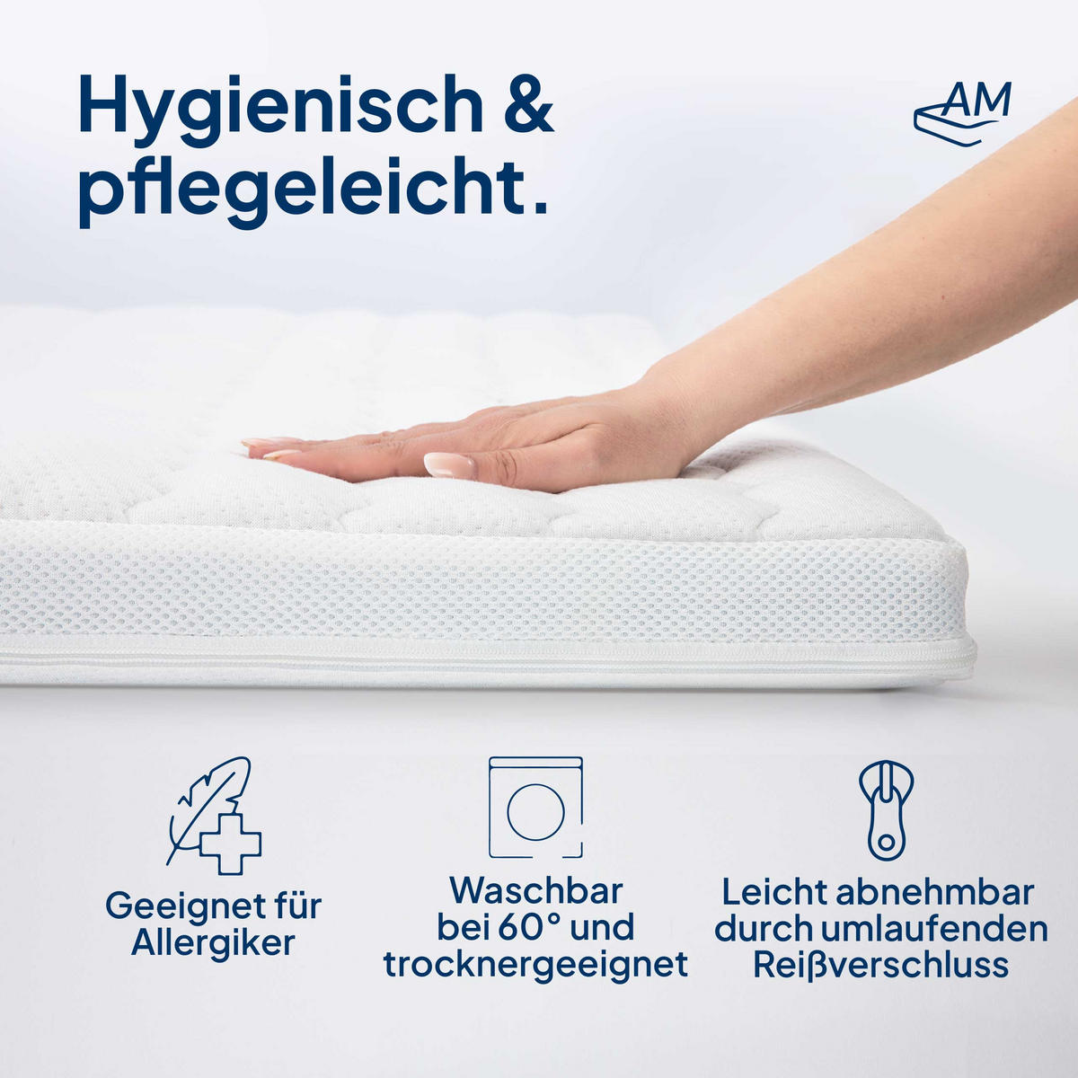 TOPPPERBEZUG Tencel 200/220cm für 4-6 cm Kernhöhe - Weiß, Textil (200/220cm) - AM Qualitätsmatratzen