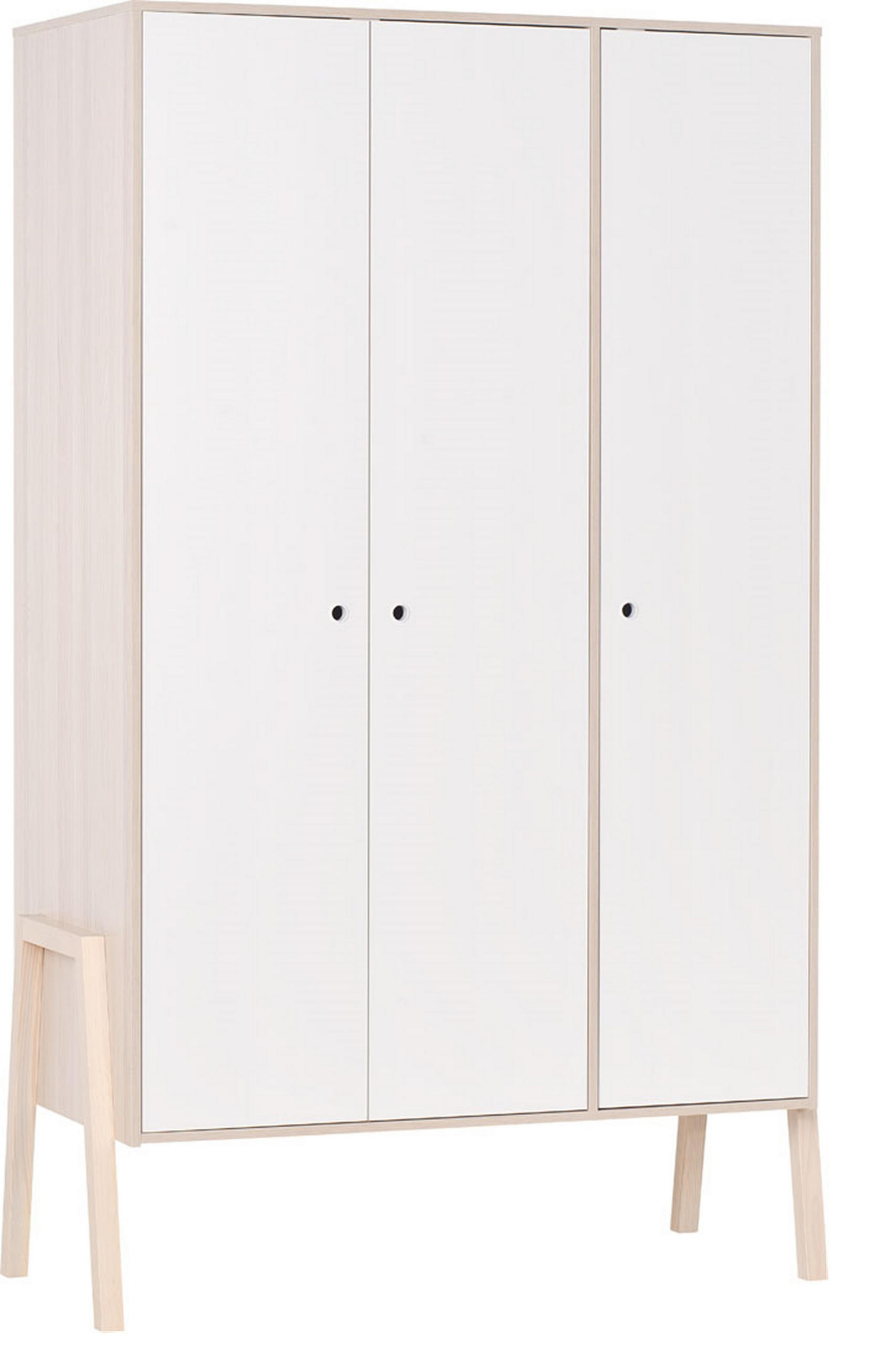 KLEIDERSCHRANK SPOT 3-TÜRIG - Weiß, Holzwerkstoff (128/210/60cm)