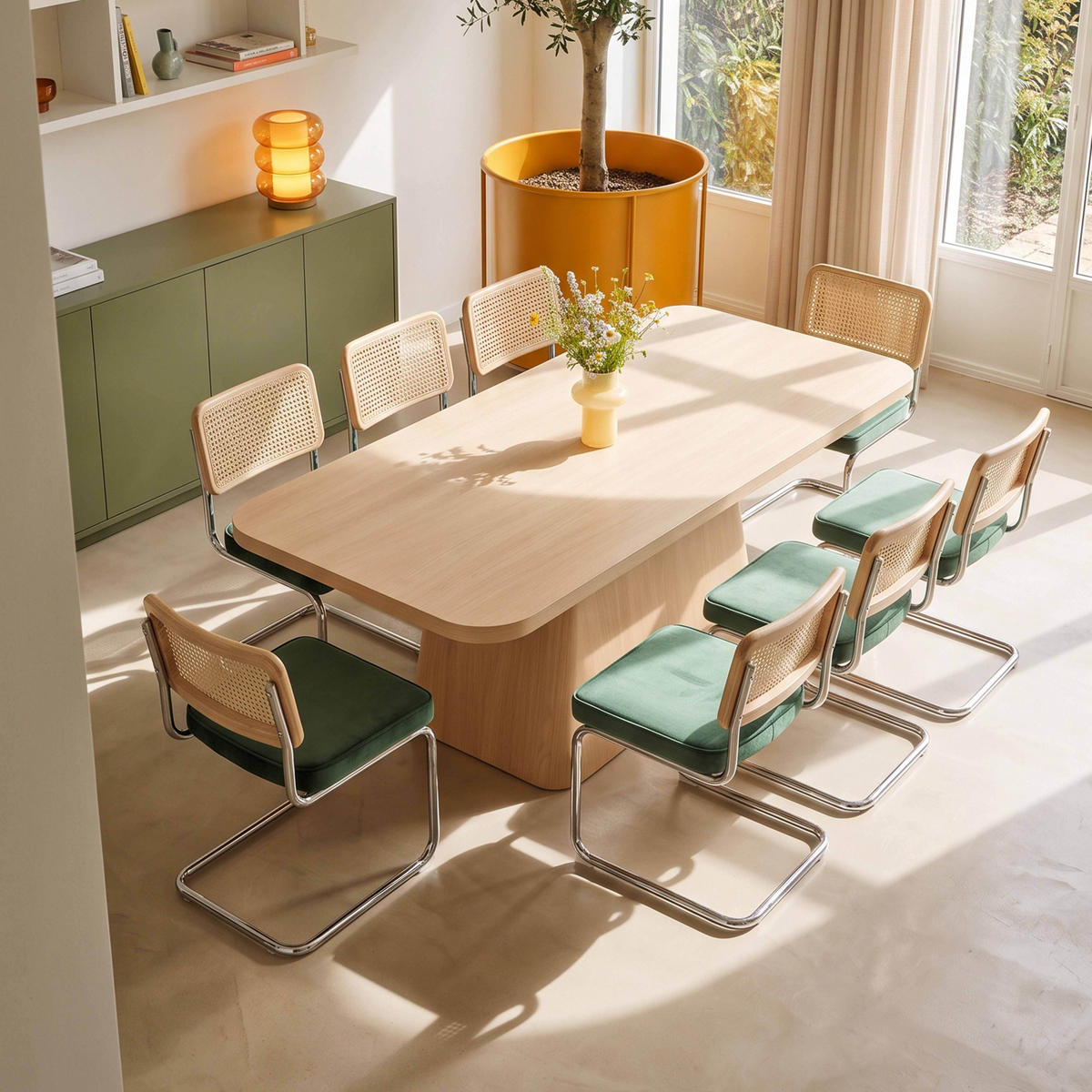 ESSTISCH, helles Holzeffekt - Beige, Holz (90/180/75cm) - Oviala