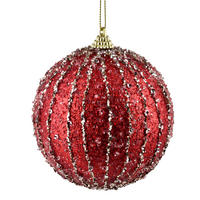 CHRISTBAUMKUGEL Santa Lila 10cm Styropor - Rot, Kunststoff (10/10/10cm) - Mondex